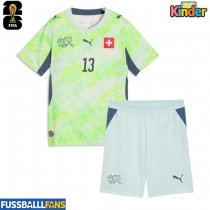 Schweiz Ricardo Rodriguez #13 Auswärts Trikotsatz Kinder EM 2024 Kurzarm (+ Kurze Hosen)